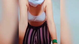Horney girl unclothing (totally naked) tharki ladki