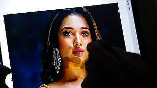 Big Indian cock cum tribute to Tamannah facial cumshot