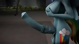 MLP Futanari: Rainbow Dash shows it off