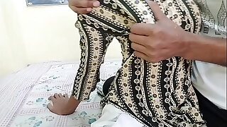 Brought the girl living in the Indian native village to the house and pressed her tits a lot and fucked her