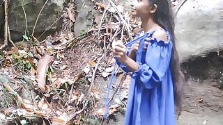 Go River And Fuck Outdoors Jungle With My Step Sister, CUM ON FACE